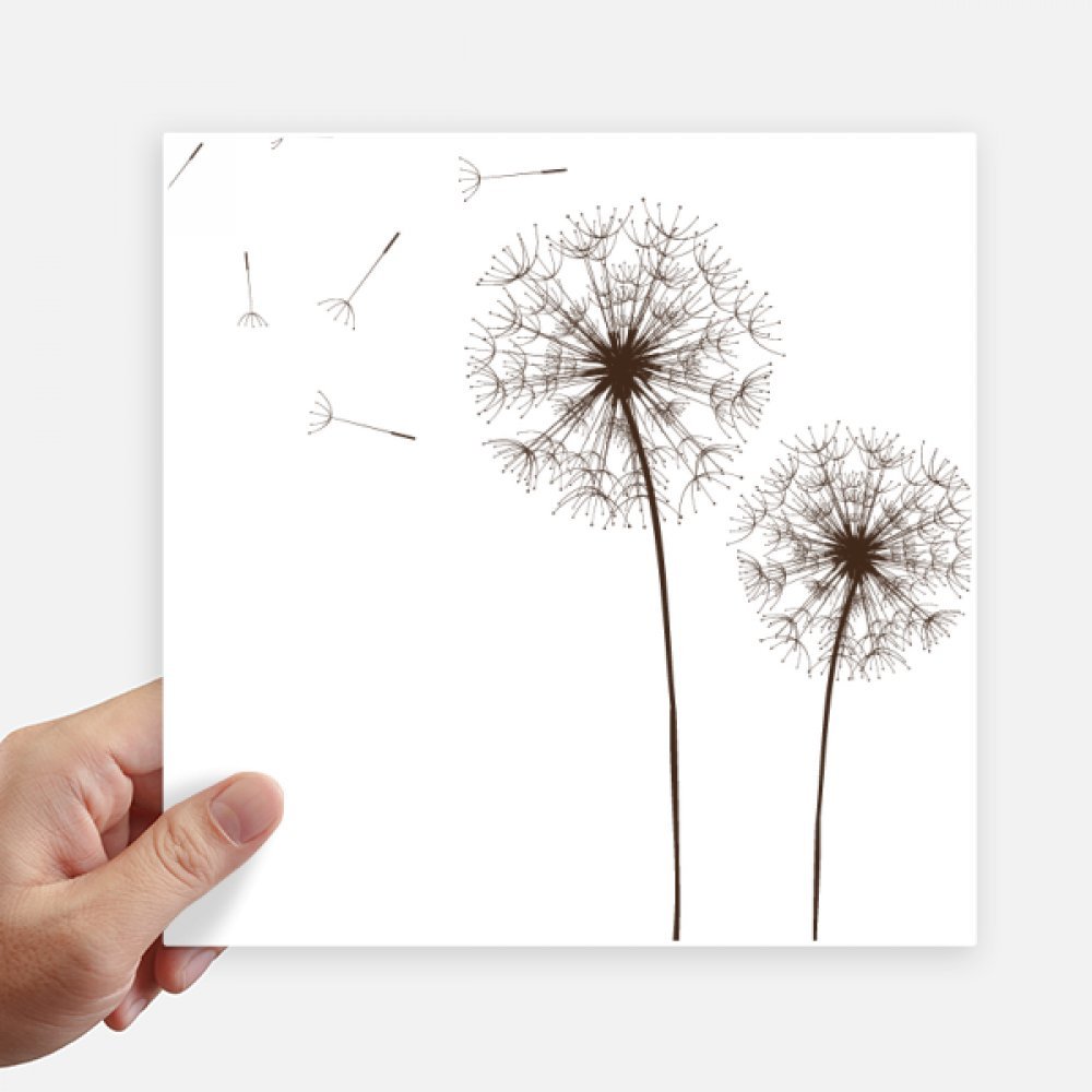 Pegatinas de pared de planta diente de león cuadradas y vinilos de 20cm para portátil y moto, 4 uds