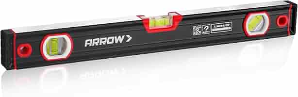 LEVEL(レヴェル) ARROW 16-Inch Level, Magnetic Torpedo Level with 45°/90°/180