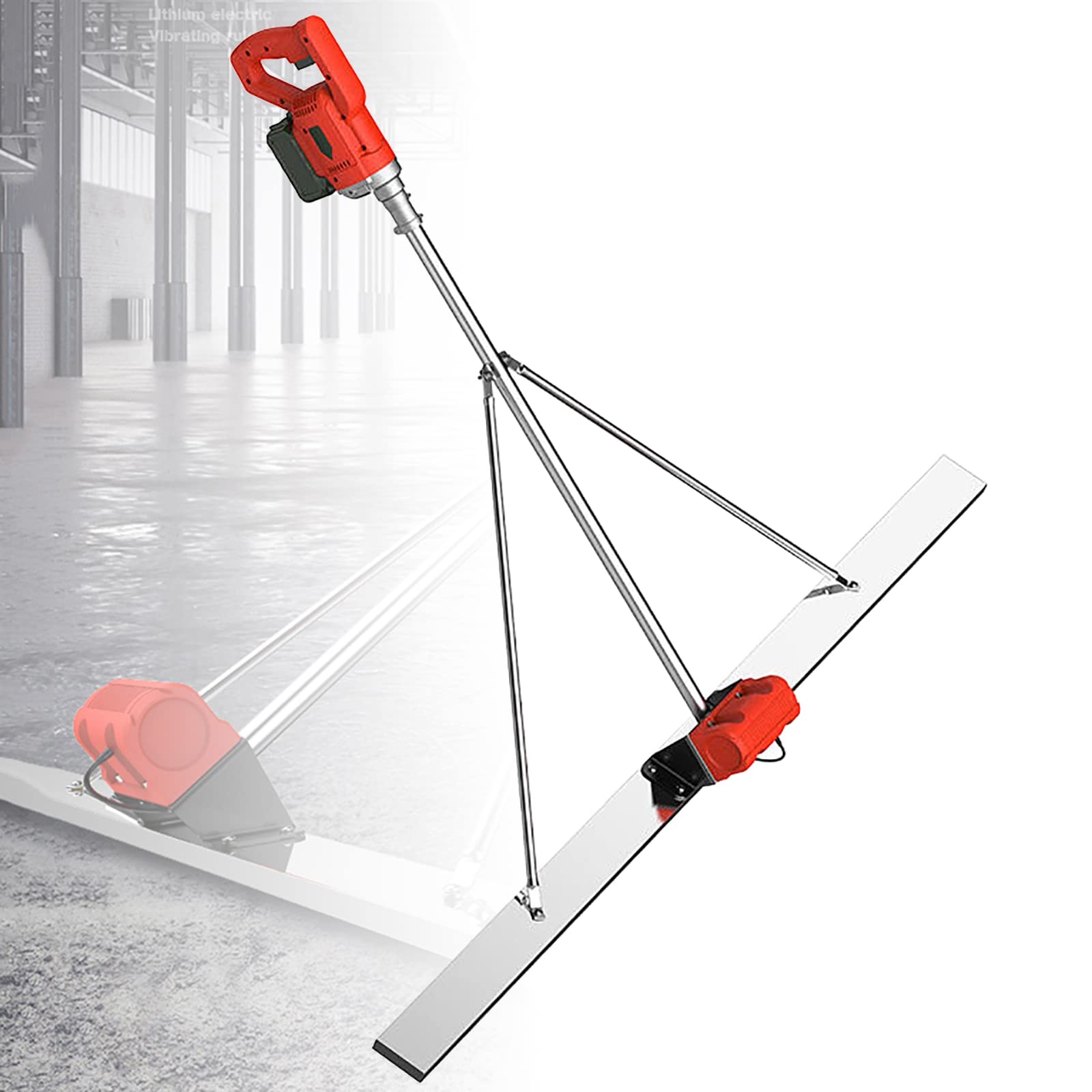 Herramienta vibradora de acabado de hormigón con regla de energía eléctrica de 6000 RPM, regla de nivelación de superficie de cemento de regla inalámbrica con cuchilla de 150 CM con raspador para