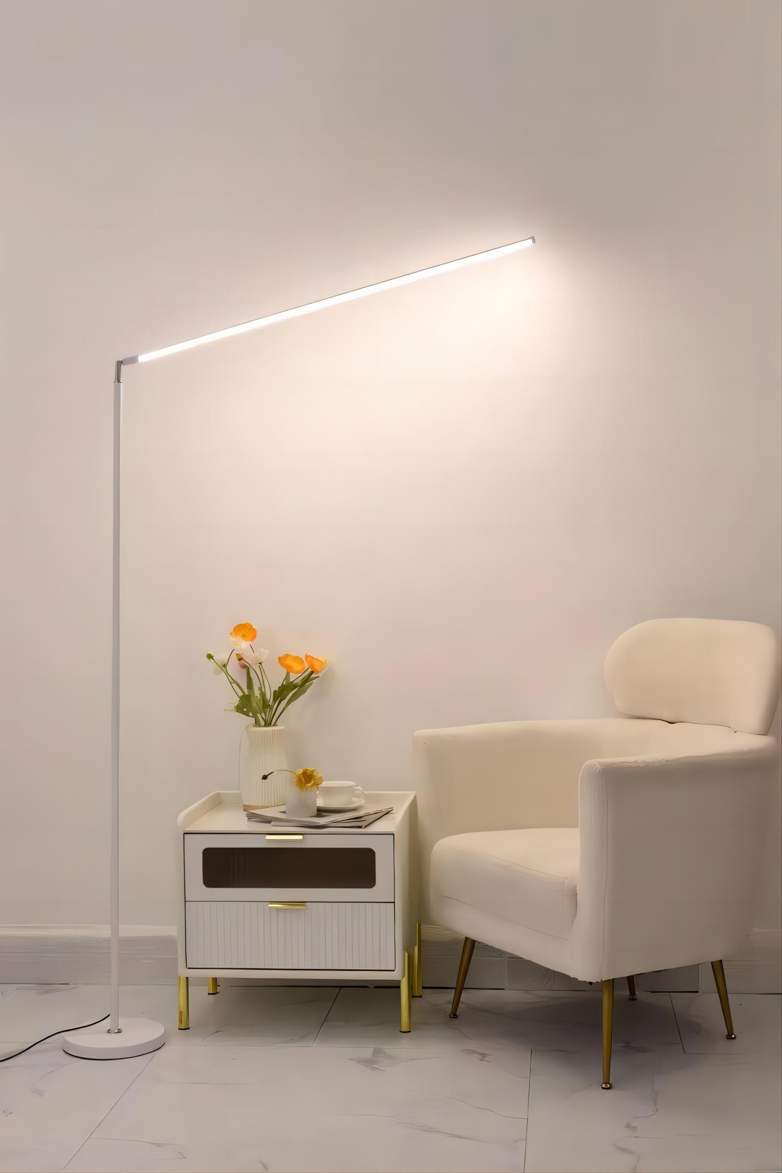 Allfyer Floor Lamp for Living Room with Adjustable Color Temperatures and Brightness ranging from 3000k to 6500k, Standing Lamp Tall, Remote & Button, Dimmable Reading Floor Lights