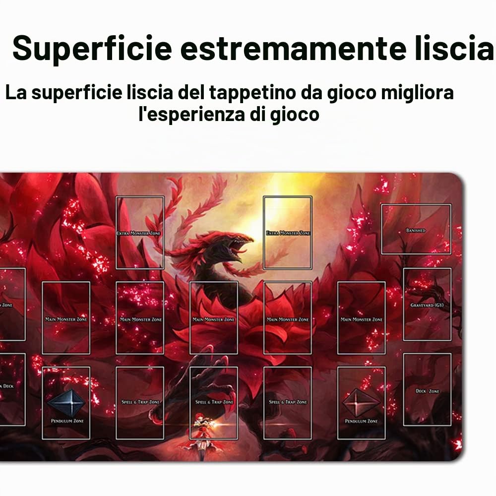 Four leaves Giochi Da Tavolo TCG Gioco Pad Borsa Gratuita con Zona Di Carte Ygo Card Gioco Tavolo Pad Dimensioni 60x35cm Tappetino Per Mouse Compatibile con MTG TCG
