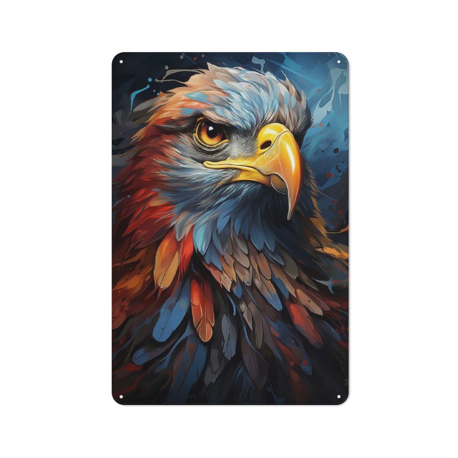 Junmoney Majestic Eagle Portret Bistro Metal Sign 30X20cm, Vintage Cafe Wall Decor For Takeaway, Bar, Kitchen Or Counter Area