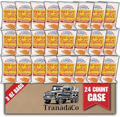 Amazon.com: Old Vienna of St. Louis Red Hot Riplets Hot BBQ Chips 3oz ...