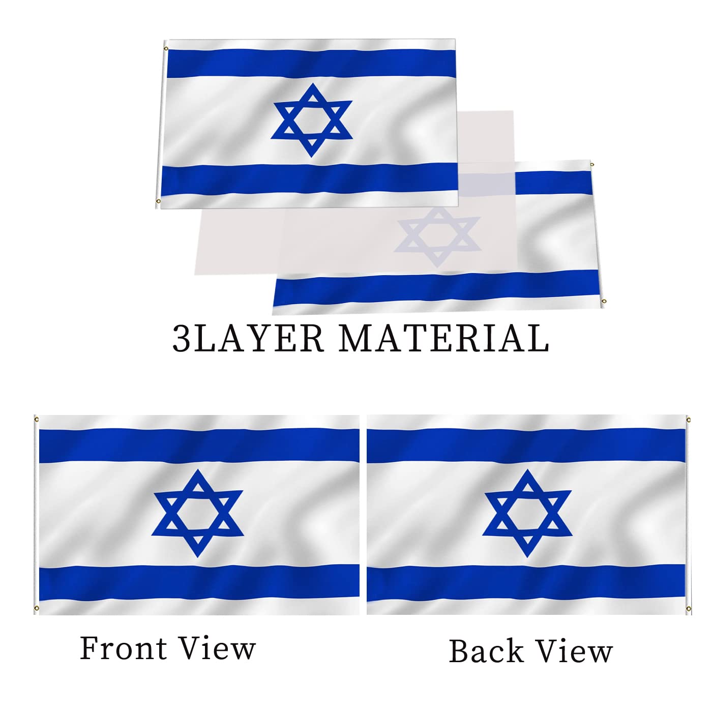 Snapklik.com : Israel Flag 4x6 Double Sided Israeli Flags Large Outdoor ...