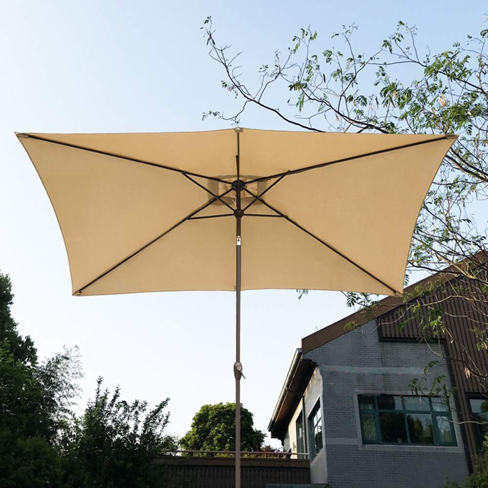 Parasol tarasowy balkon parasol przeciwsłoneczny | prostokątny Parasol/korba ręczna/przechylny, do ogrodu/plaży/rynku/stolik kawowy/basen-bez podstawy good