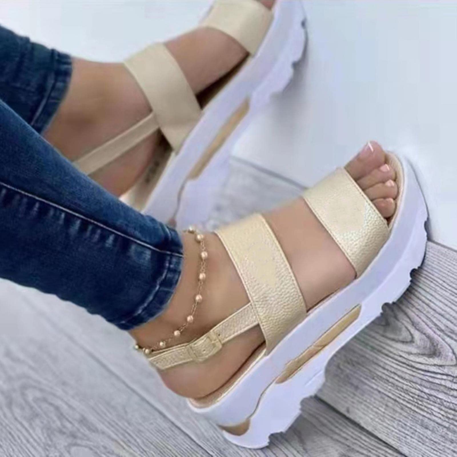 Ecoodisk Sandals Women 2022 New Platform Sandals Summer Shoes Women Heels Sandalias Mujer Lightweight Wedges Shoes Platform Heels Sandals