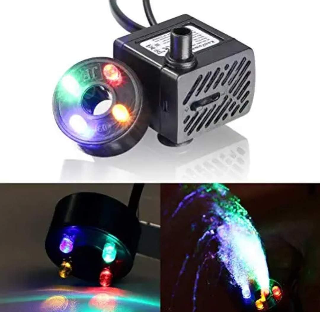 Ac 220V Submersible Fountain Aquarium Pond Spare Pump With 4 Led (3W)