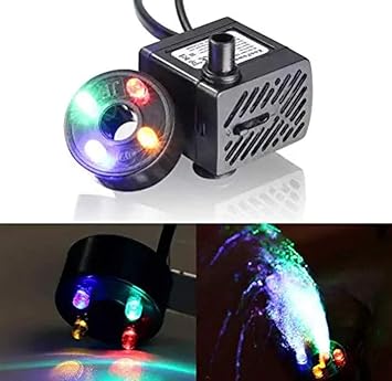 Hetkrishi 220V Submersible Fountain Aquarium Pond Spare Replacement Pump with 4 Led (3W)