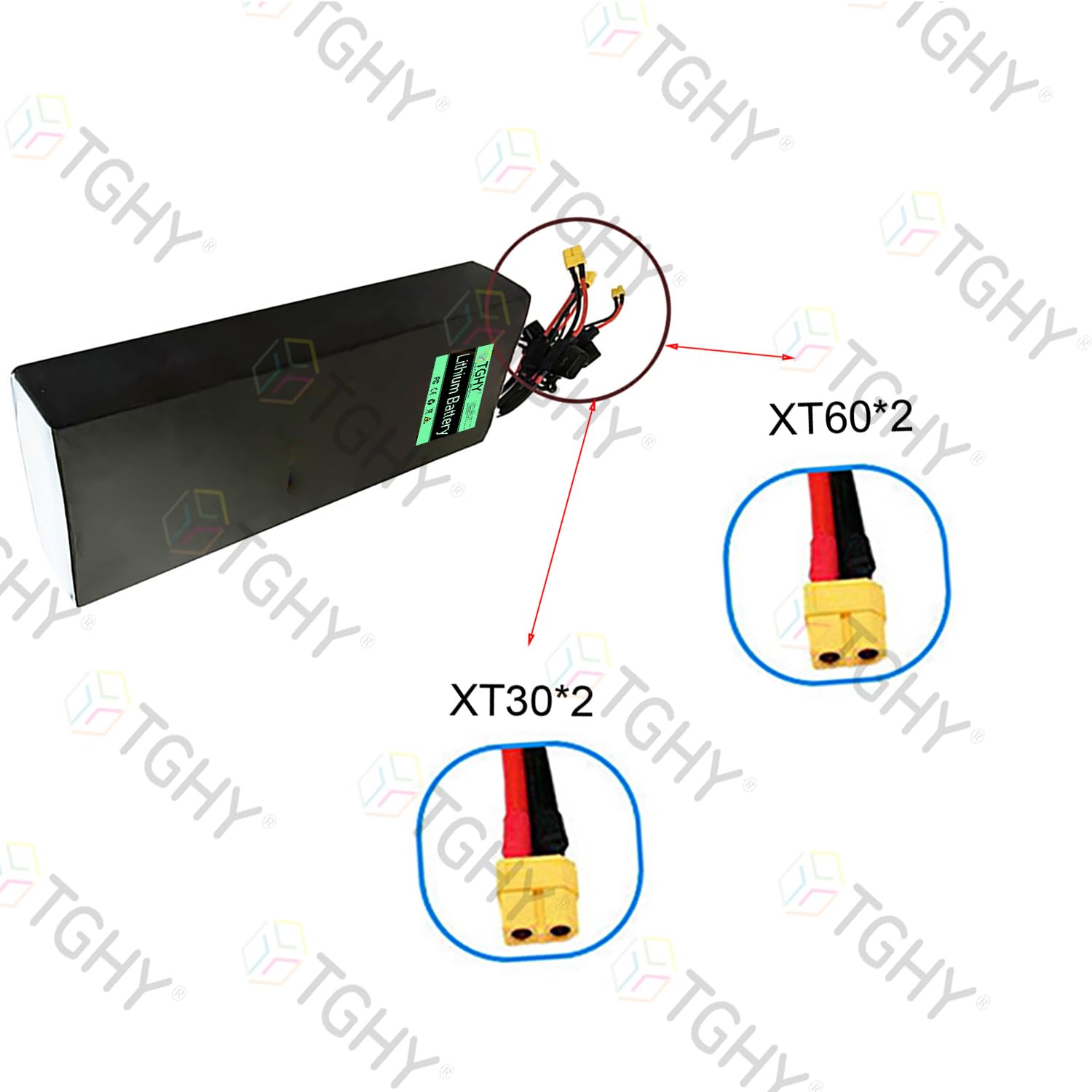 TGHY Batteria al Litio per Monopattino Elettrico, 52V 18.2Ah 23.1Ah, Ricambio per Hoverboard e ciclomotori.,52v18.2ah