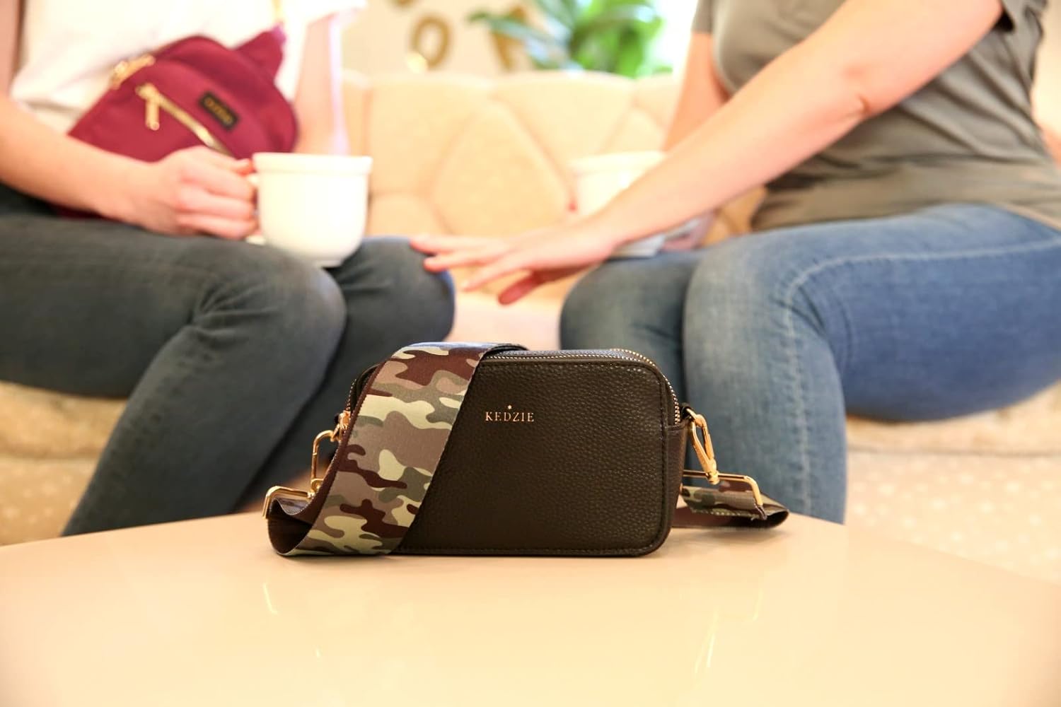 KEDZIE Color Pop Modernist Vegan Leather Crossbody Shoulder Compact Camera Shape Bag For Women With Adjustable Strap - Image 9