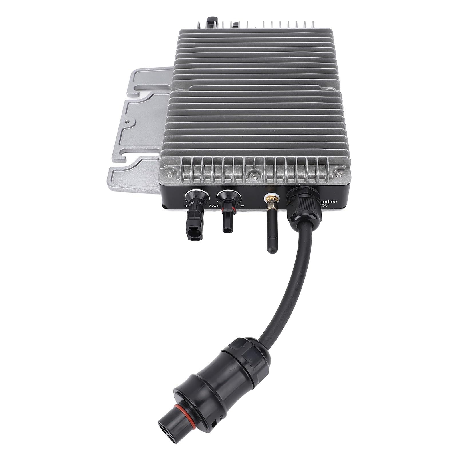 LiebeWH Solar-Mikro-Wechselrichter, WiFi-Grid-Tie-Wechselrichter aus Aluminiumlegierung, 700 W MPPT, IP67 Wasserdicht, Dual-PV-Eingang 2 X 435 W AC110 V für Kleine und Mittlere Haushaltskraftwerke