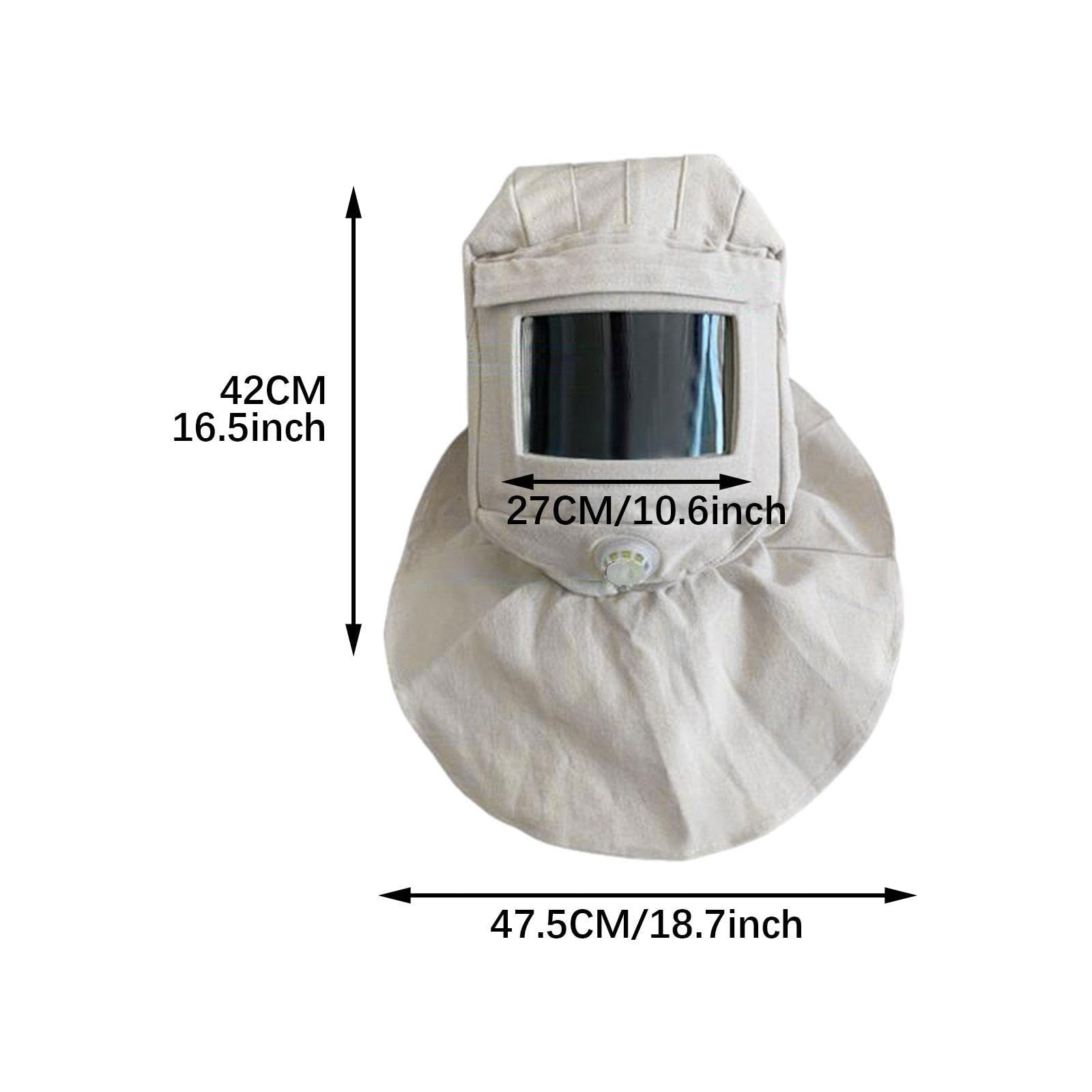 Capuchon De Sablage MagiDeal - Protection Anti-Poussière - Visière En Verre - Toile Respirante - Professionnel