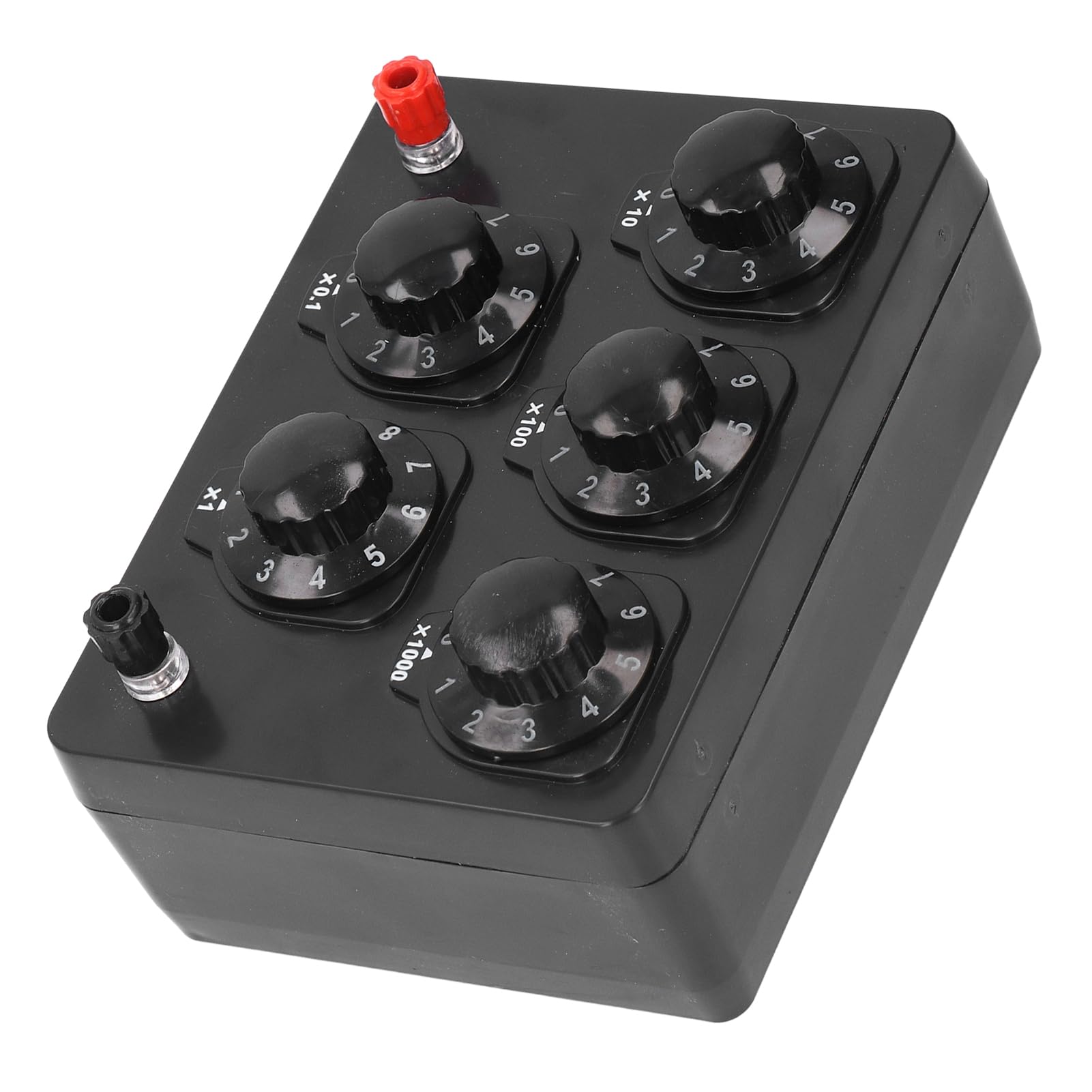 0-9999,9 Ohm variabler Widerstand Box, Decade Widerstand Experimentelle Ausrüstung, Variable Decade Resistance Ersatzbox Kit für Elektroniklabore und Einfache Lehre Werkzeug