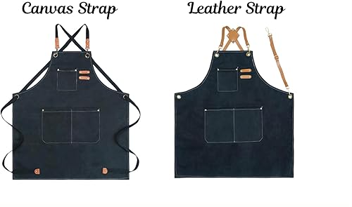 Miniatura 8 de Apron For Men Woodworking Cooking Canvas Chef Apron With Pockets,Christmas Birthday Stocking Stuffers For Men