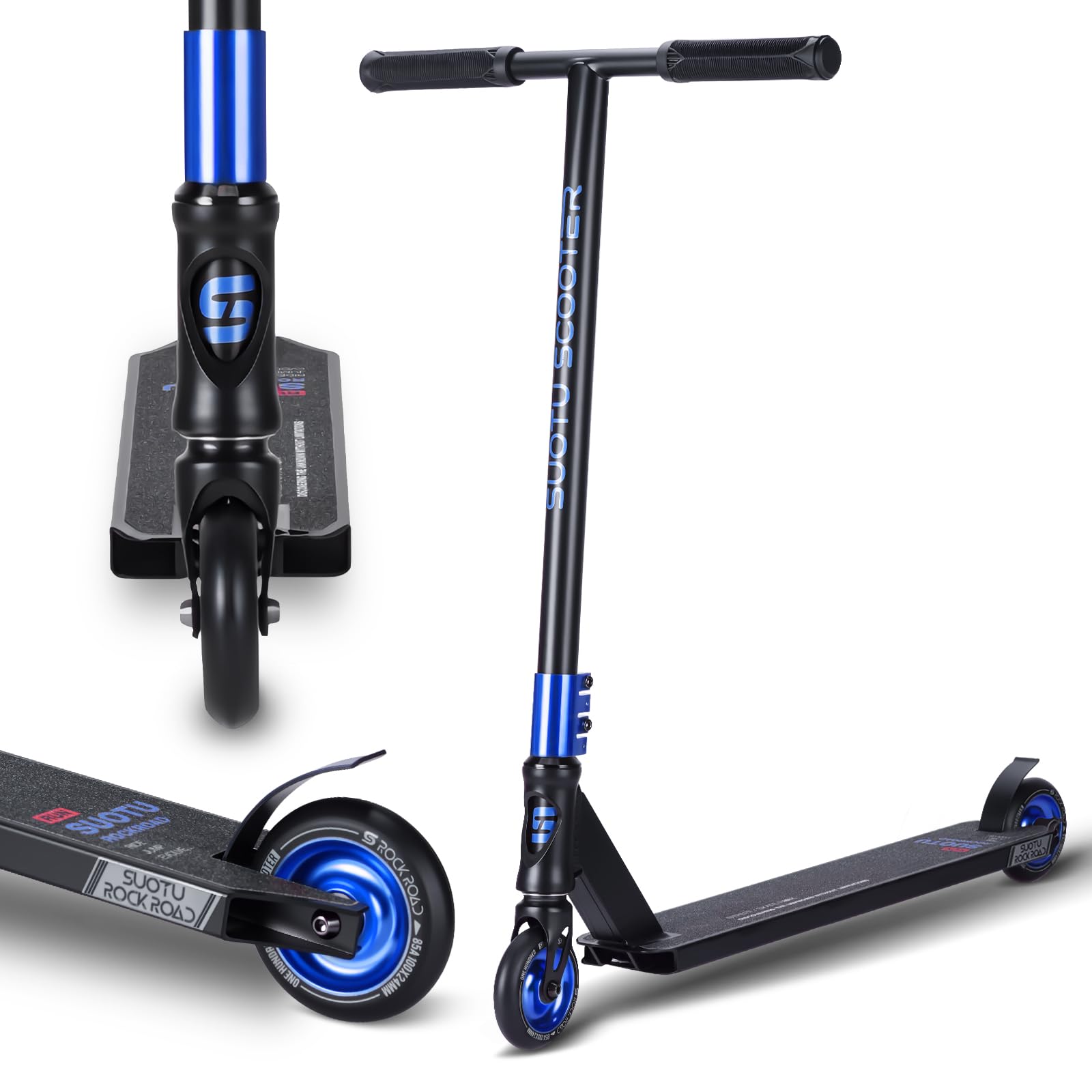 Monopattino Freestyle, Sterzo a 360°, Monopattino da Trick con Ruote in PU 85A 100 mm, Stunt Scooter per Bambini Adolescente e Adulti, Capacità di Carico: 100 kg, Alluminio