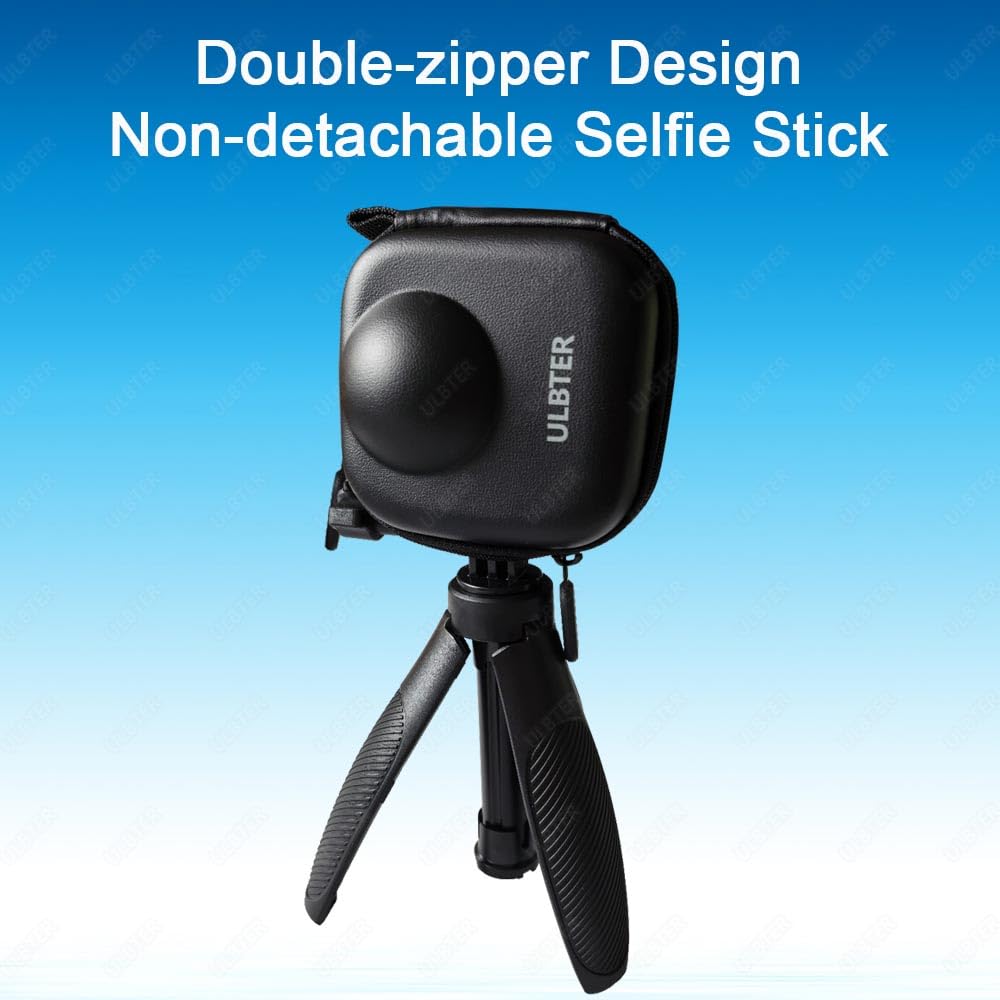 ULBTER Mini étui pour appareil photo GoPro Max 2 avec mousqueton acier inoxydable et dragonne