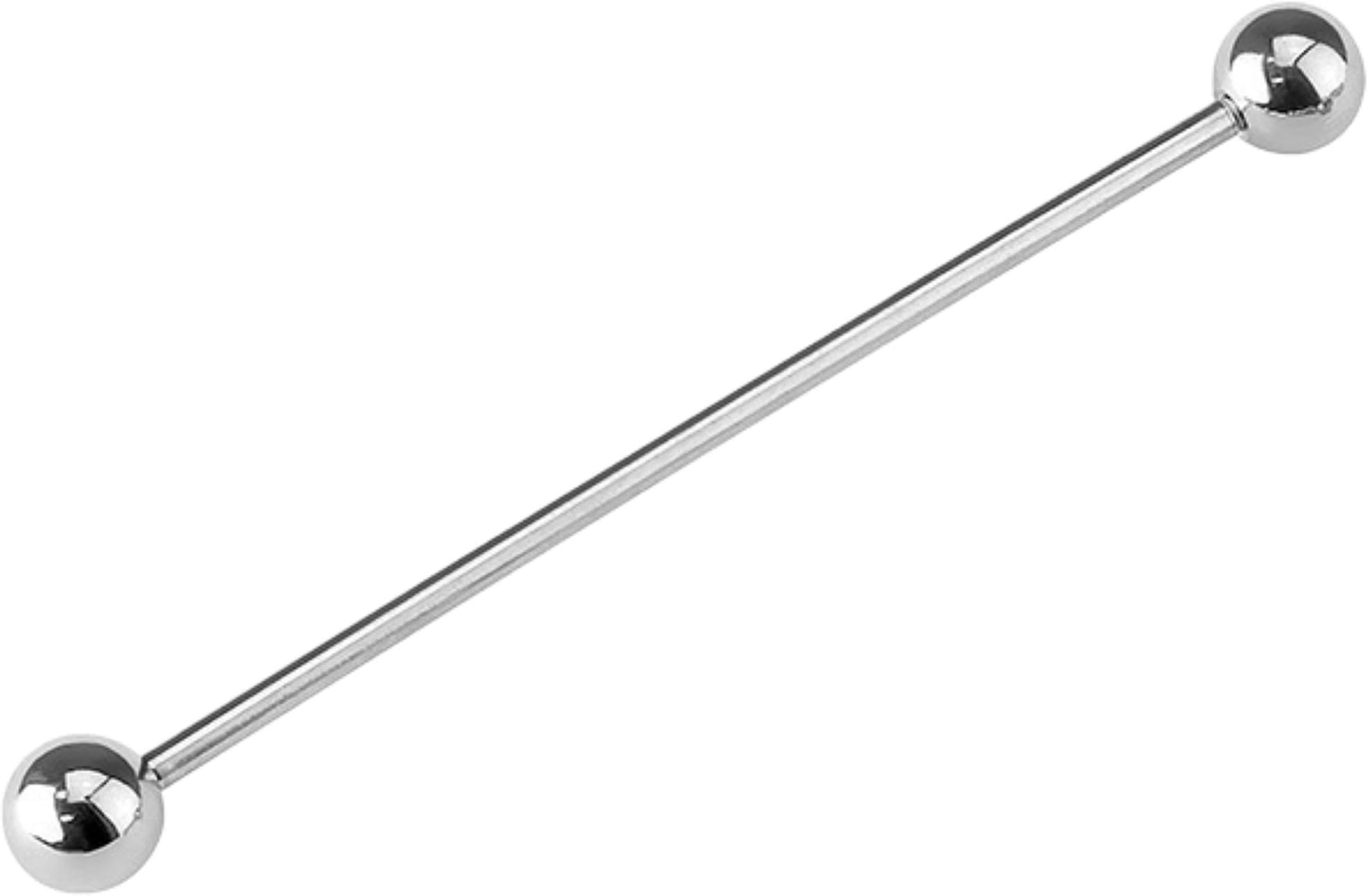 Body AccentzIndustrial Bar 16g 1 3/8" Stainless Steel Barbell with Black Phosphate Finish