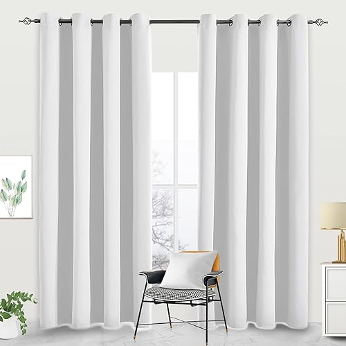 Miniatura 1 de Cortinas opacas con aislamiento térmico y ojales sólidos para ventana, para sala de estar, juego de 2 paneles de cortina de 52 pulgadas de ancho x