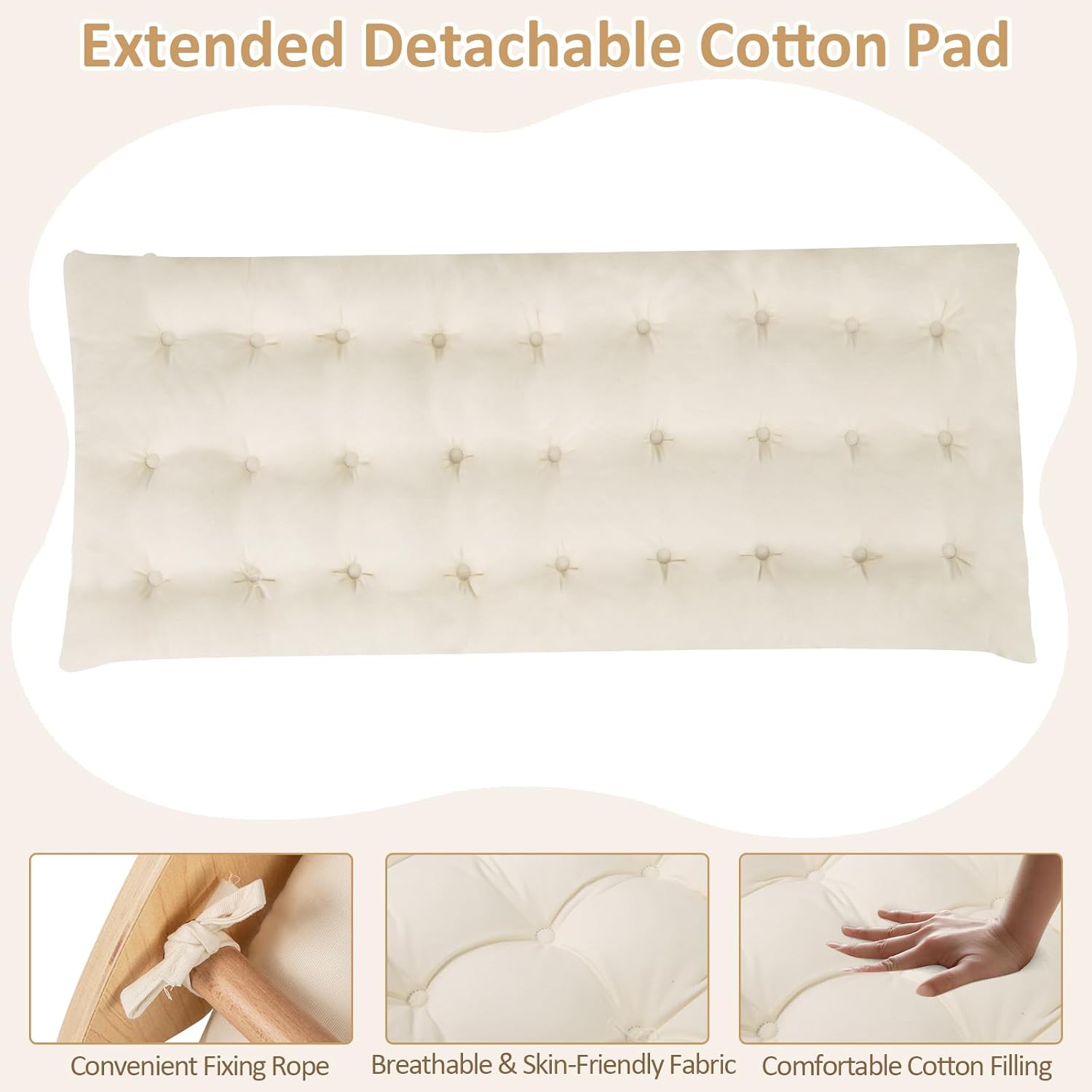 INFANS Wooden Arch Climber Rocker with Soft Cushion, 6 in 1 Montessori Climbing Toys for Toddlers, Waldorf Indoor Table Baby Children Ladder Gym Learning Playset Gift for Kids Boys Girls (Natural)