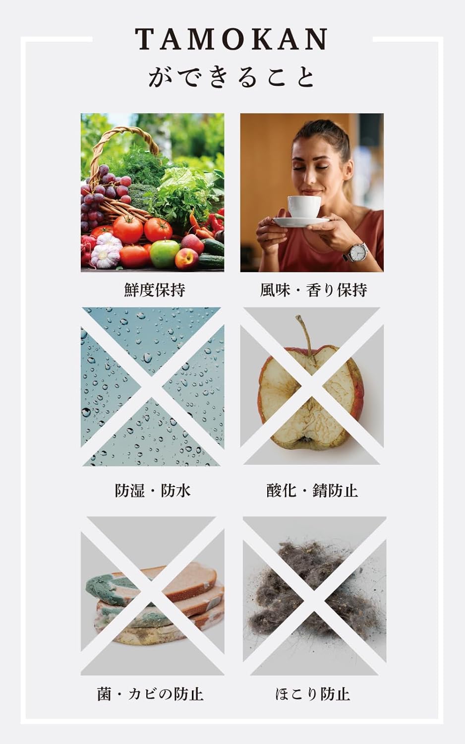 every U. TAMOKAN 真空保存容器 米びつ 米保存容器 ペットフードストッカー ステンレス製 酸化防止 湿気防止 防虫 真空 保存容器 密閉 自動真空 米櫃 米 備蓄米 犬猫餌 袋ごと保存 5L 10L 長期保存 鮮度キープ 防虫 タモカン (ホワイト, 6.3L)