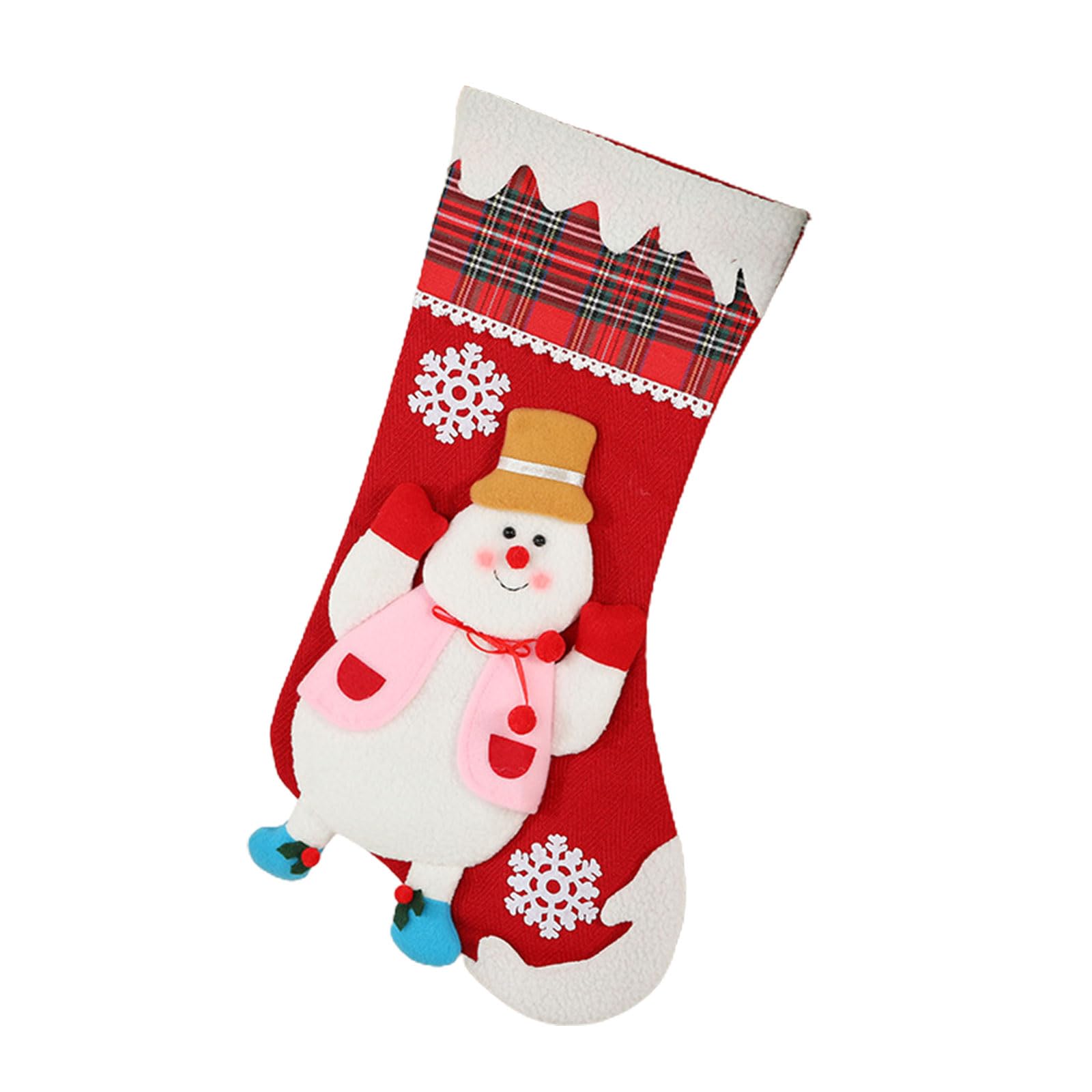 HZBB Christmas Socks Gift Bag Fireplaces XmasTree Ornament Snowman Santa Reindeer Elk Christmas Stocking Decorations for Home Tree Decorations