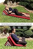Traditional Thai Kapok 3 Fold Meditation Mattress with Oriental Style Triangle Recliner Cushion for Yoga Massage or Relaxation (Red with Elephants) - Image 8