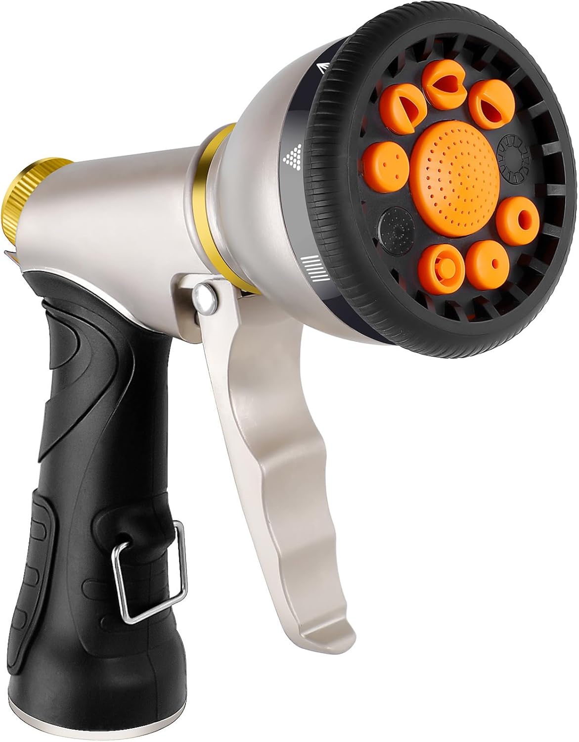 Garden Hose Nozzles 9 Adjustable Patterns Hose Spray Nozzle Heavy Duty Metal Hose Nozzle Spray Slip Resistant Water Sprayer for Cleaning/Watering Lawn Garden/Pets Shower/Car Washing