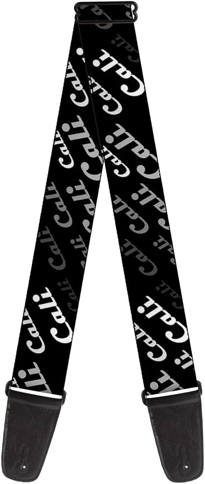 Buckle-Down Guitar Strap Cali Fade Diagonal Black Gray White 2 Inches Wide, 29-54" Length, (GS-W32926)