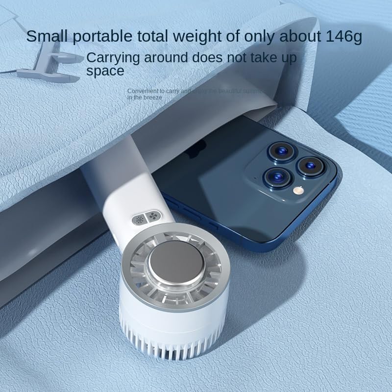 Mini Handheld Cooling Fan, 3-Speed, USB Rechargeable,Small Pocket Fans for Travel/Outdoor/Office, White