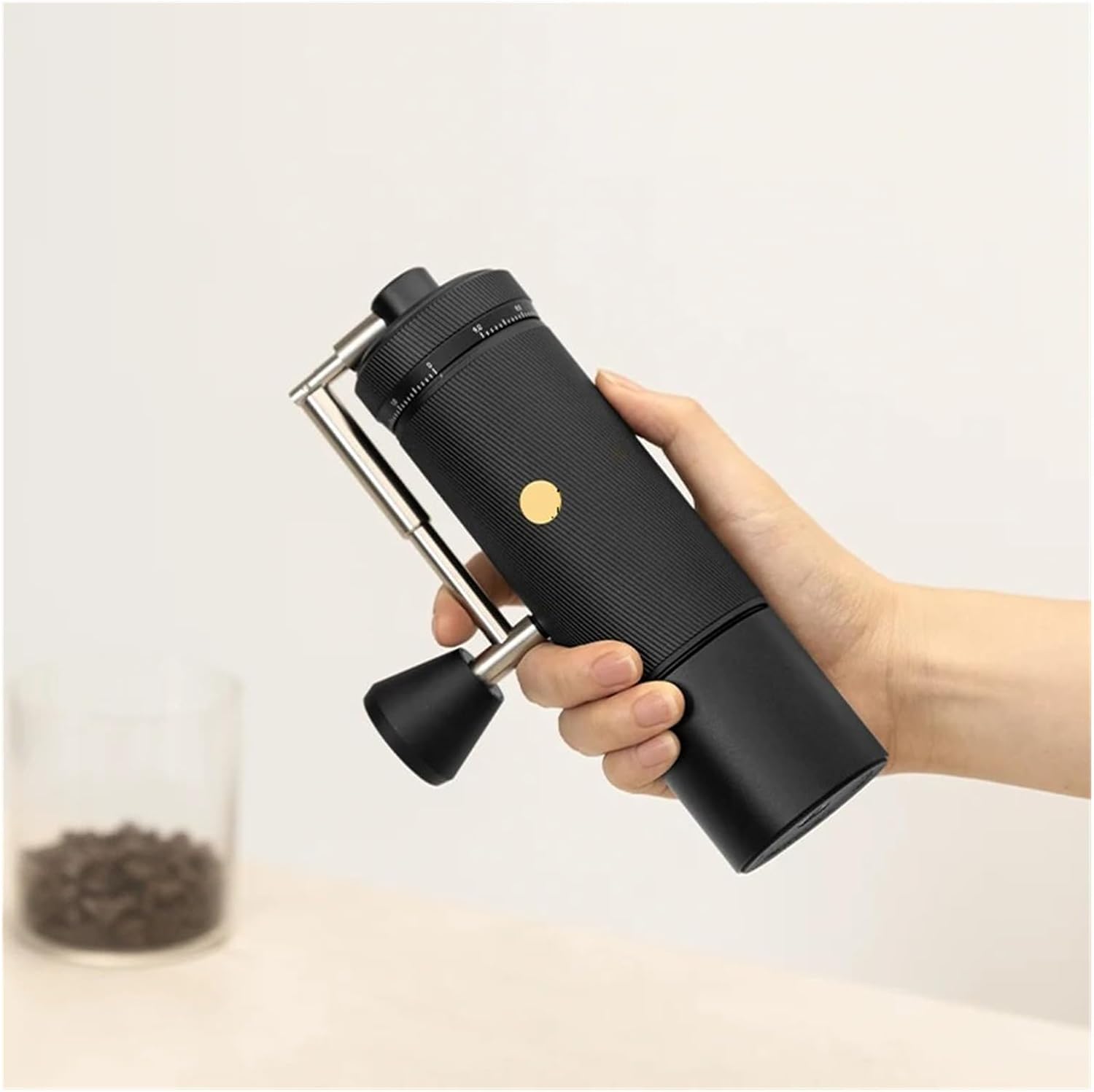 Manual Coffee Grinder External Adjustment 0.015mm Burr Inside Hand Grinder