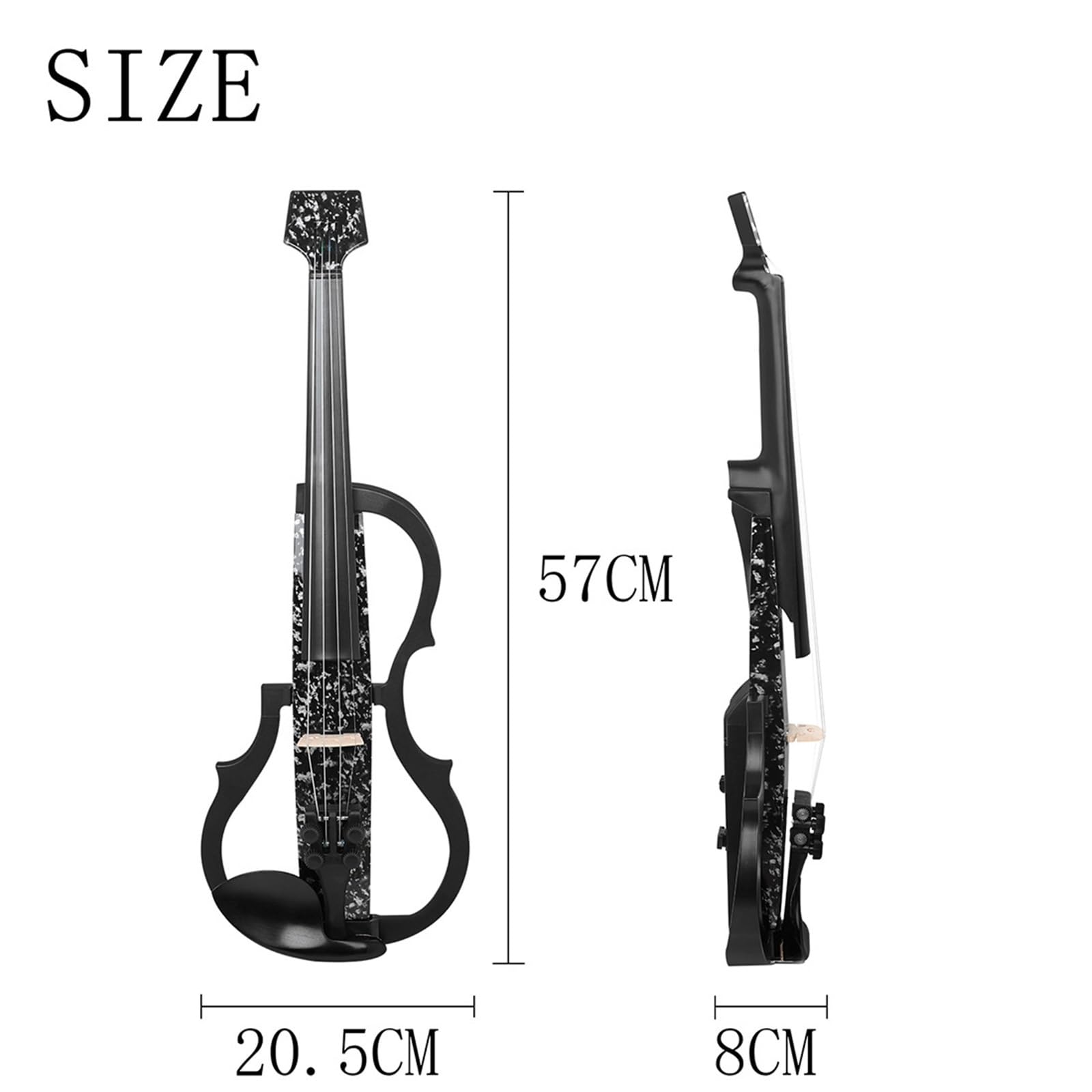 Set Para Principiante Violín Violín Electroacústico Sin Cabeza Violín Silencioso De Fibra De Carbono Violín Electrónico De Grado Profesional Para Adultos(B)