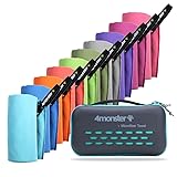 4Monster Mikrofaser Handt&uuml;cher in 14 Farben, schnelltrocknendes Sporthandtuch f&uuml;r Fitness Sauna Reisen Sport