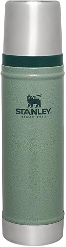 Stanley Classic Legendary Vacuum Bottle 20 oz | Wide Mouth with Leakproof Cup Lid | Keep Drinks Hot or Cold | Packable for Travel | Insulated Stainless Steel Thermos | BPA-Free | Hammertone Green
