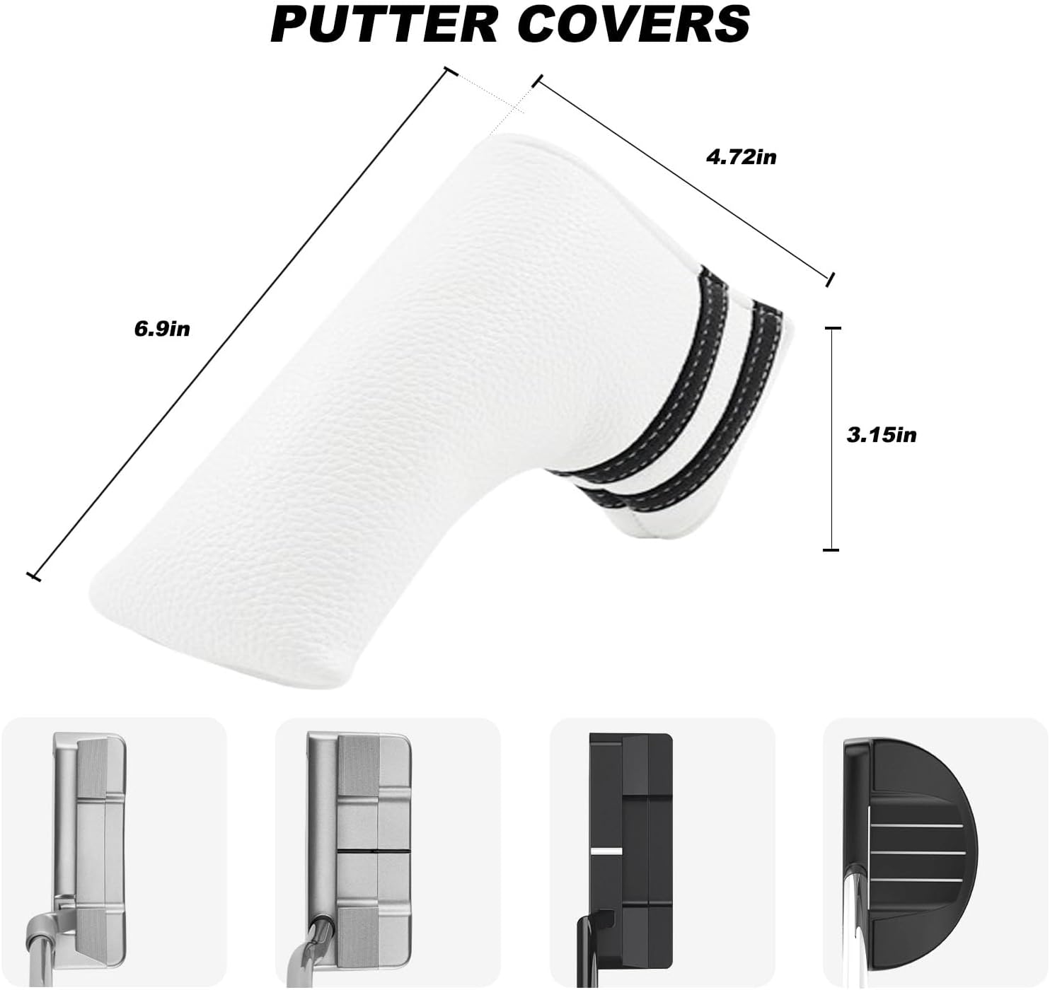 5Pcs Golf Head Covers Set for Driver, Fairway, Hybrid & Blade Putter Cover with Magnetic Closure