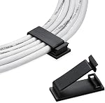 50Pack Self Adhesive Cable Management Clips, Cable Organizers Wire Clips Cord Holder for TV PC Laptop Ethernet Cable Desktop Home Office Indoor/Outdoor