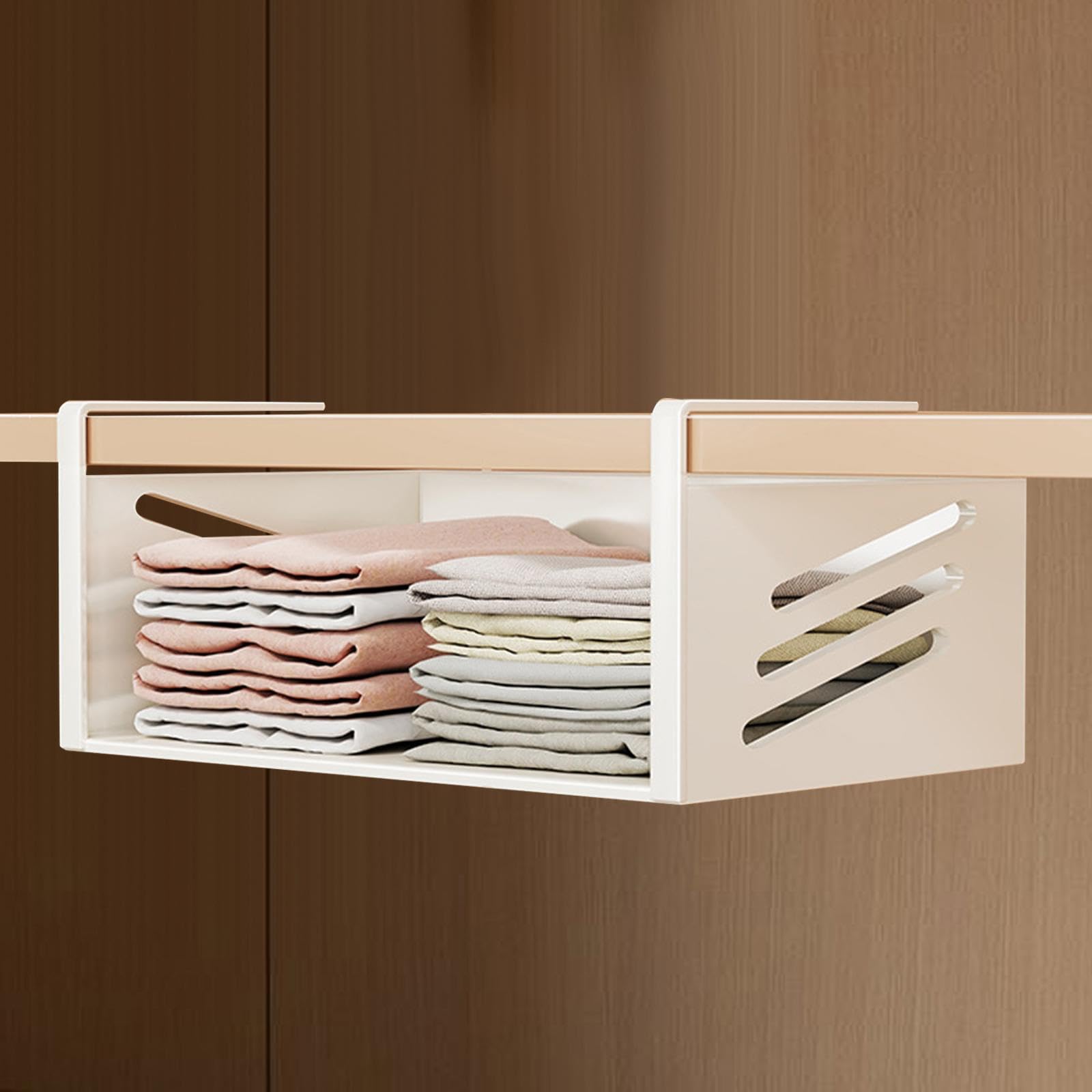 Bothyi Under Shelf Storage Basket Wardrobe Organizer Rack Efficient Cabinet Hanging Shelf for Counter Closet Office, 32cmx23cmx13.5cm