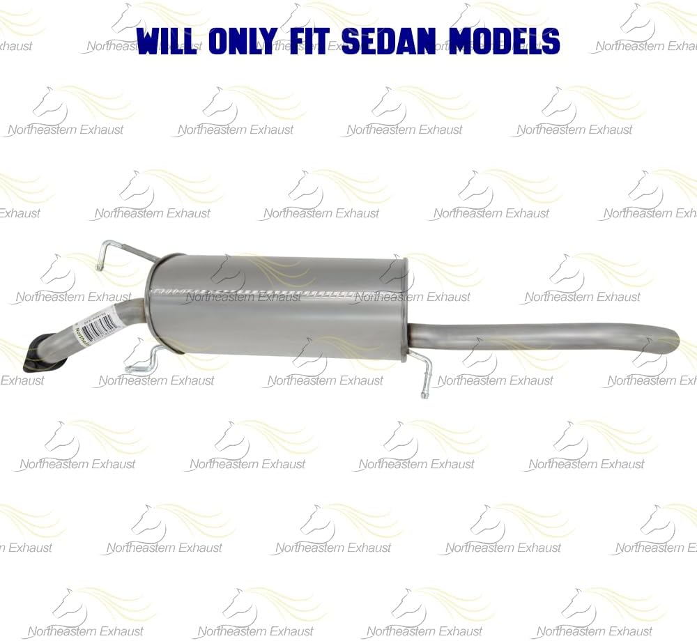 Exhaust Rear Muffler Compatible for 2004-2008 Chevy Aveo 1.6L | Stainless Steel | Northeastern Exhaust | Free Gasket, Hangers & Bolts & Nuts Included | Automotive Replacement Part