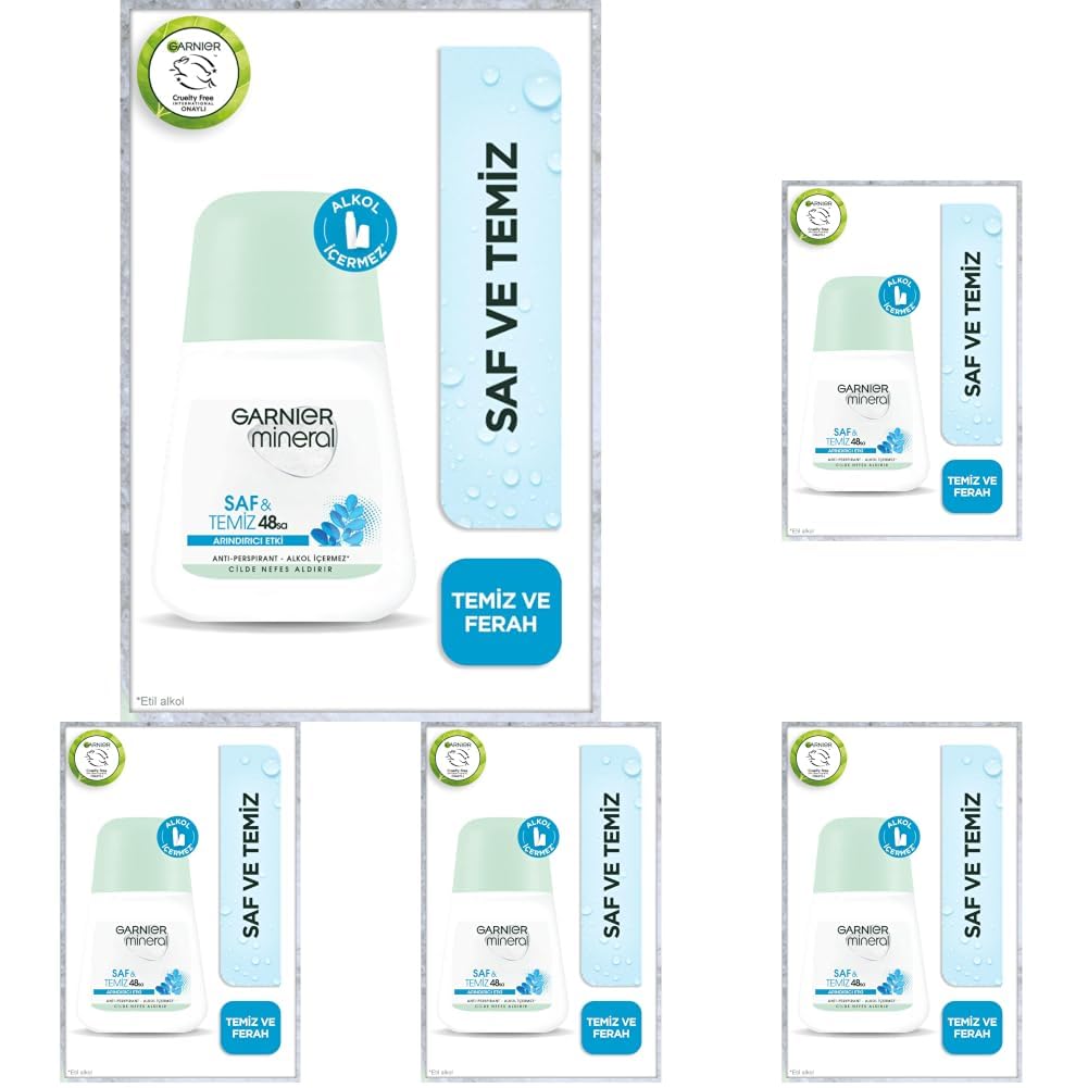 Garnier Mineral Saf&Temiz Arındırıcı Etki Roll-On Deodorant (5 paketi)