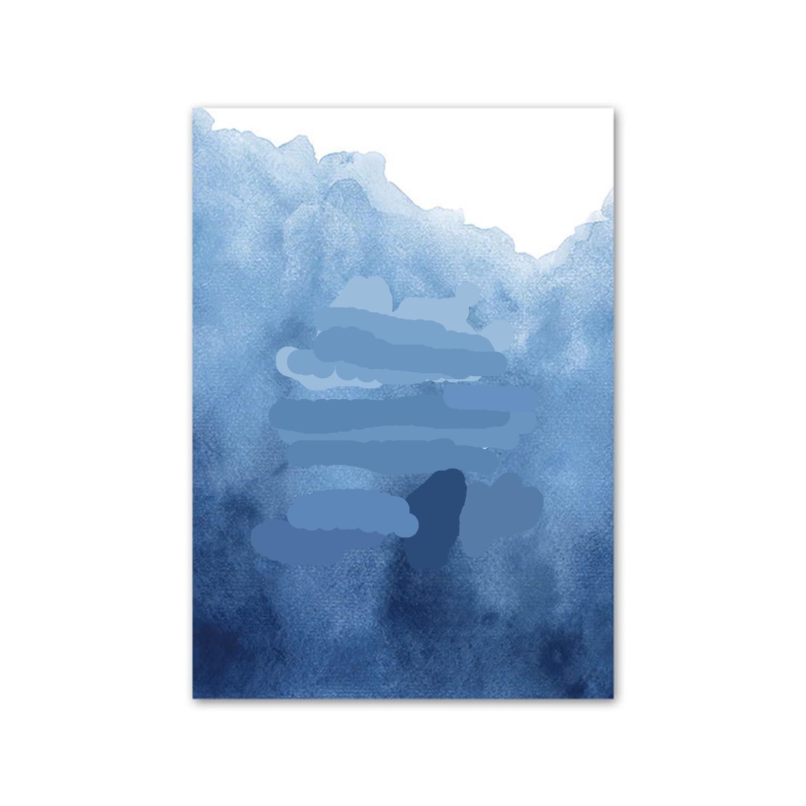 Plage paysage marin bleu foncé pour habiller un grand mur vide