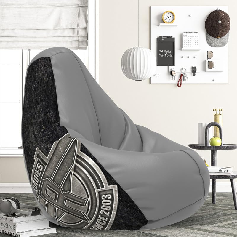 Biggie Bean Bag Cover 6XL- Official: Roadies Bean Bags - Max User Height : 6-6.5 Ft. - Weight : 99-110 Kgs(Artwork 3 - Light-Grey-Model: Roadies)-image-21