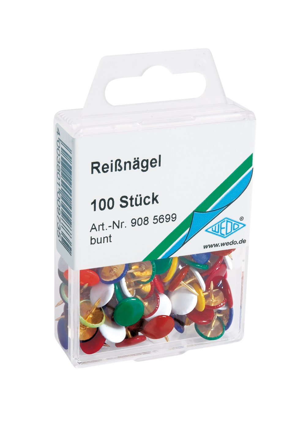 WEDO Pinezki 908.56, różne kolory, zawartość: 100 sztuk