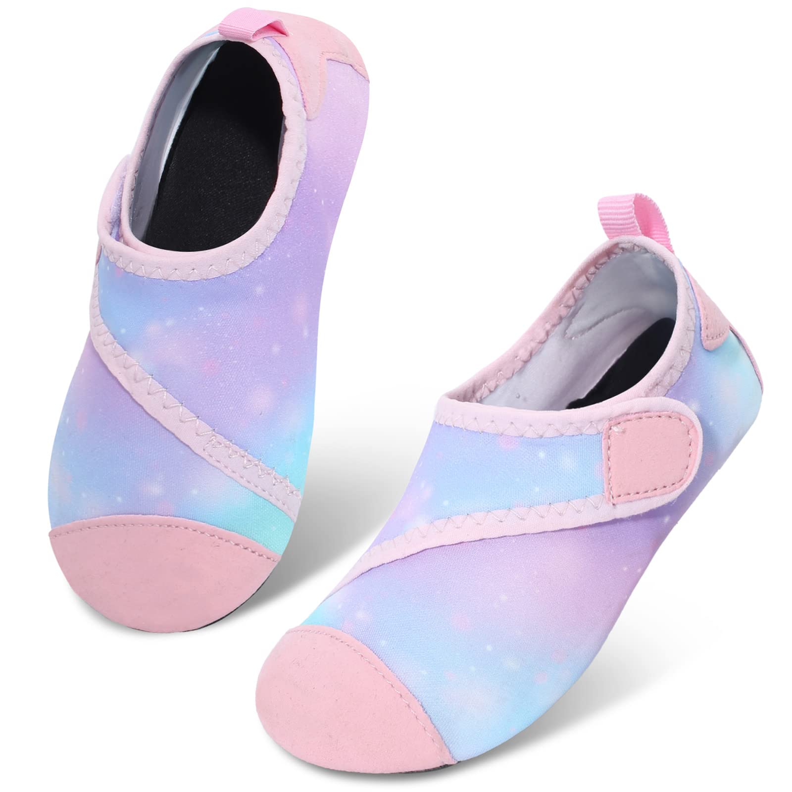 Scurtain Kids Toddler Water Shoes Barefoot Quick-Dry Aqua Socks for Boys Girls Baby with Non-Slip Rubber Sole