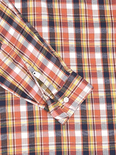 Image of Dennis Lingo Men's Tartan Checks Spread Collar Casual Shirt