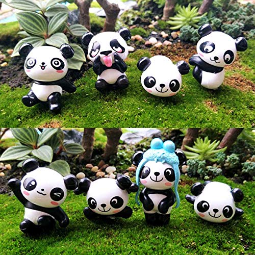 Panda Cake Toppers, Fashionclubs 12pcs Cute Panda Toys Figurines Playset for Cake Decoration, DIY Fairy Garden Miniature Ornaments Doll - Thumbnail 3
