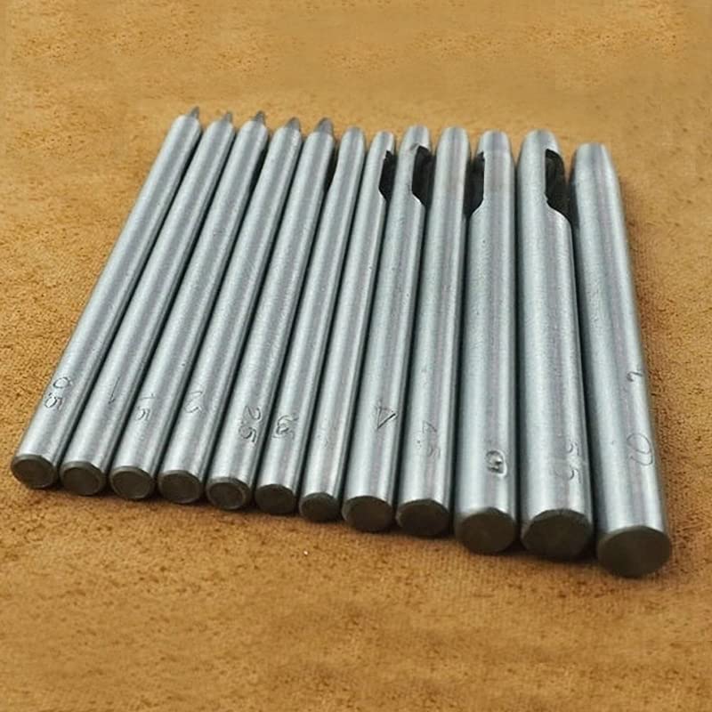 10PCS/Set DIY Leather Punch Leathercraft Round Hole Craft Leather Tools Carving Hollow Drilling Puncher Belt Punching 0.5MM-5MM
