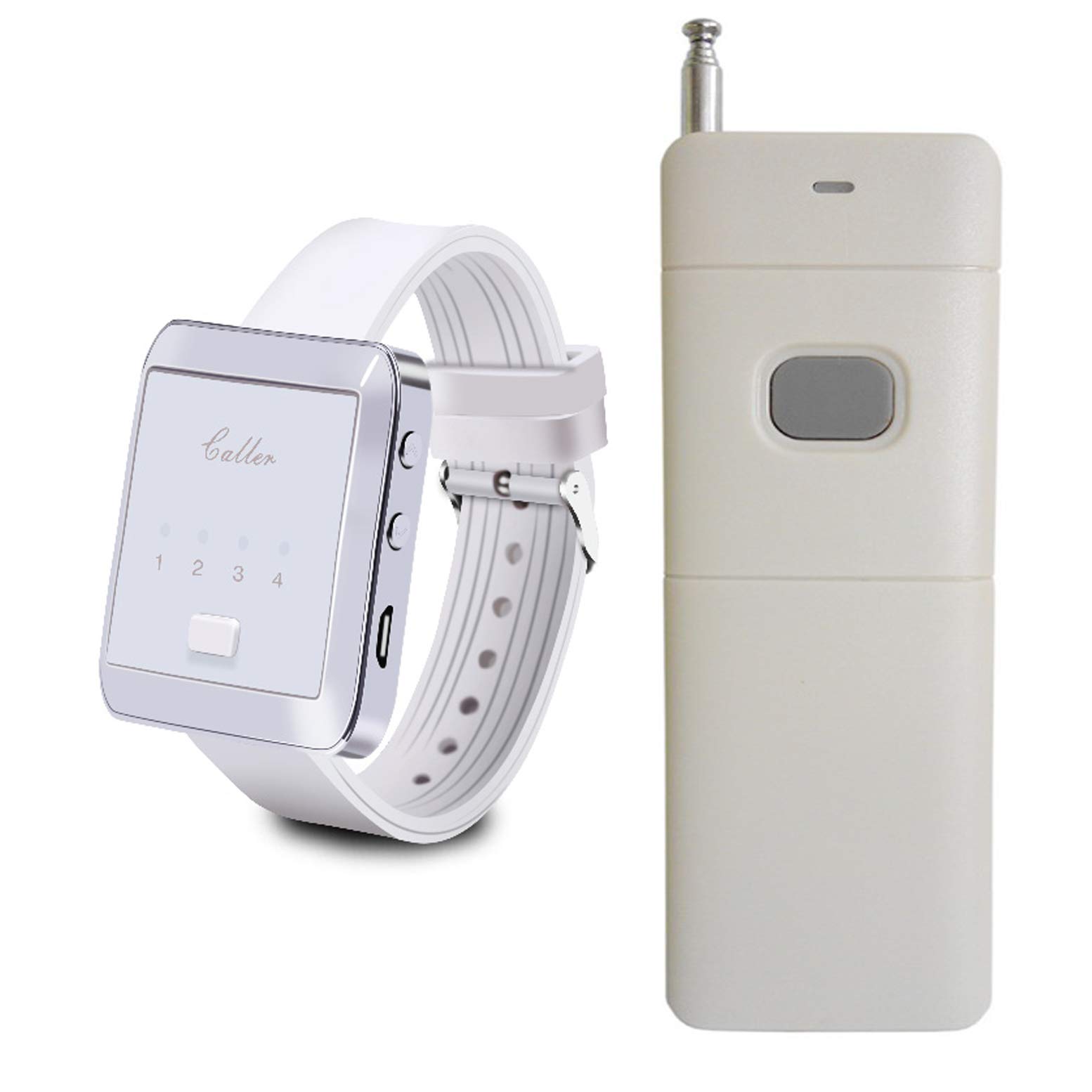 Taidacent Wireless Remote Control Emergency Pager Wireless Calling System Wrist Pager + Remote Control Restaurant/Club/Bath Emergency Alarm Old People Patients (1 Remote Control + 1 Wrist Pager)