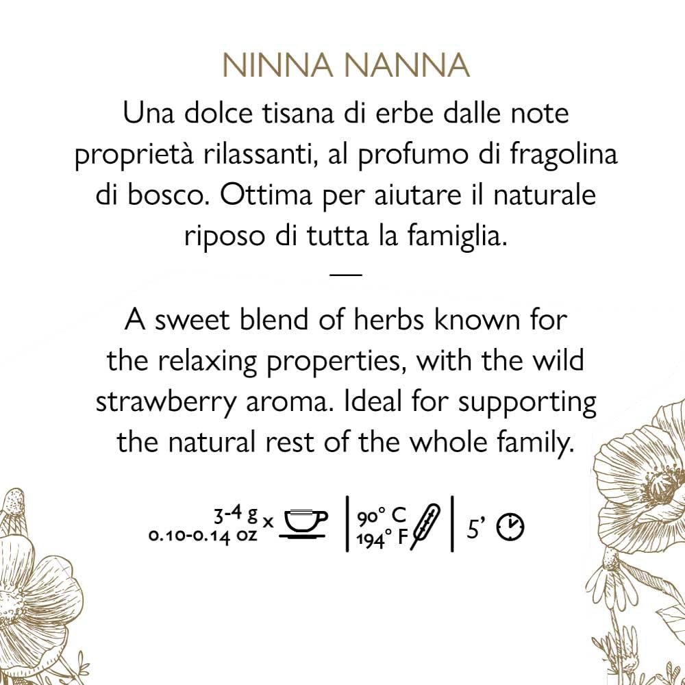 La Via del Tè - Tisana rilassante Ninna Nanna - lattina da 100 gr - rilassante, con camomilla al profumo di fragolina - senza caffeina