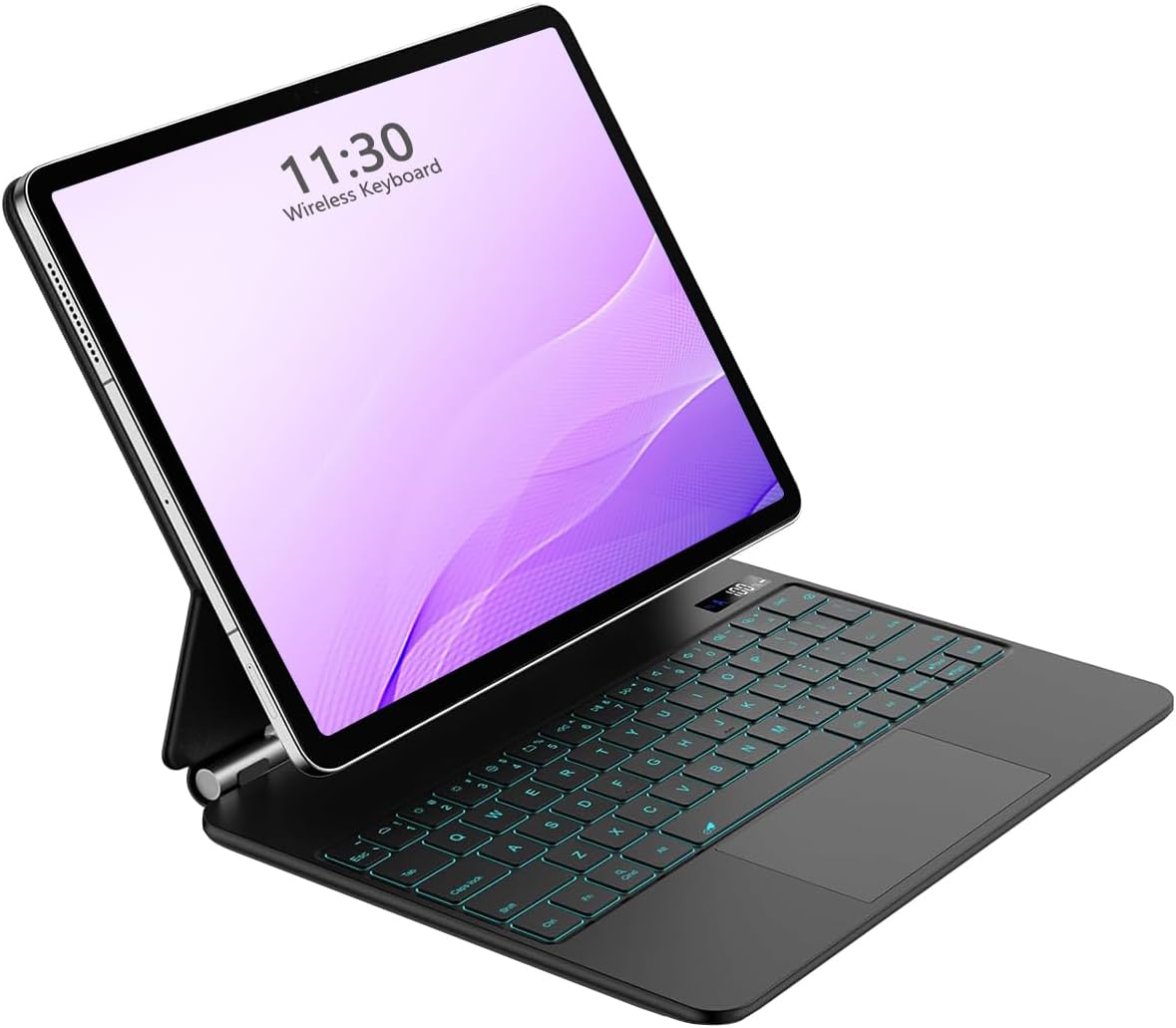 Magic Keyboard for Samsung Galaxy Tab S7 / S8 / S9 / S9 FE 10.9-11 inches, Samsung Tab Keyboard Case, Multi-Touch Trackpad with Magnetic Retainer, 7 Backlight Colors,English (10.9-11 inch)