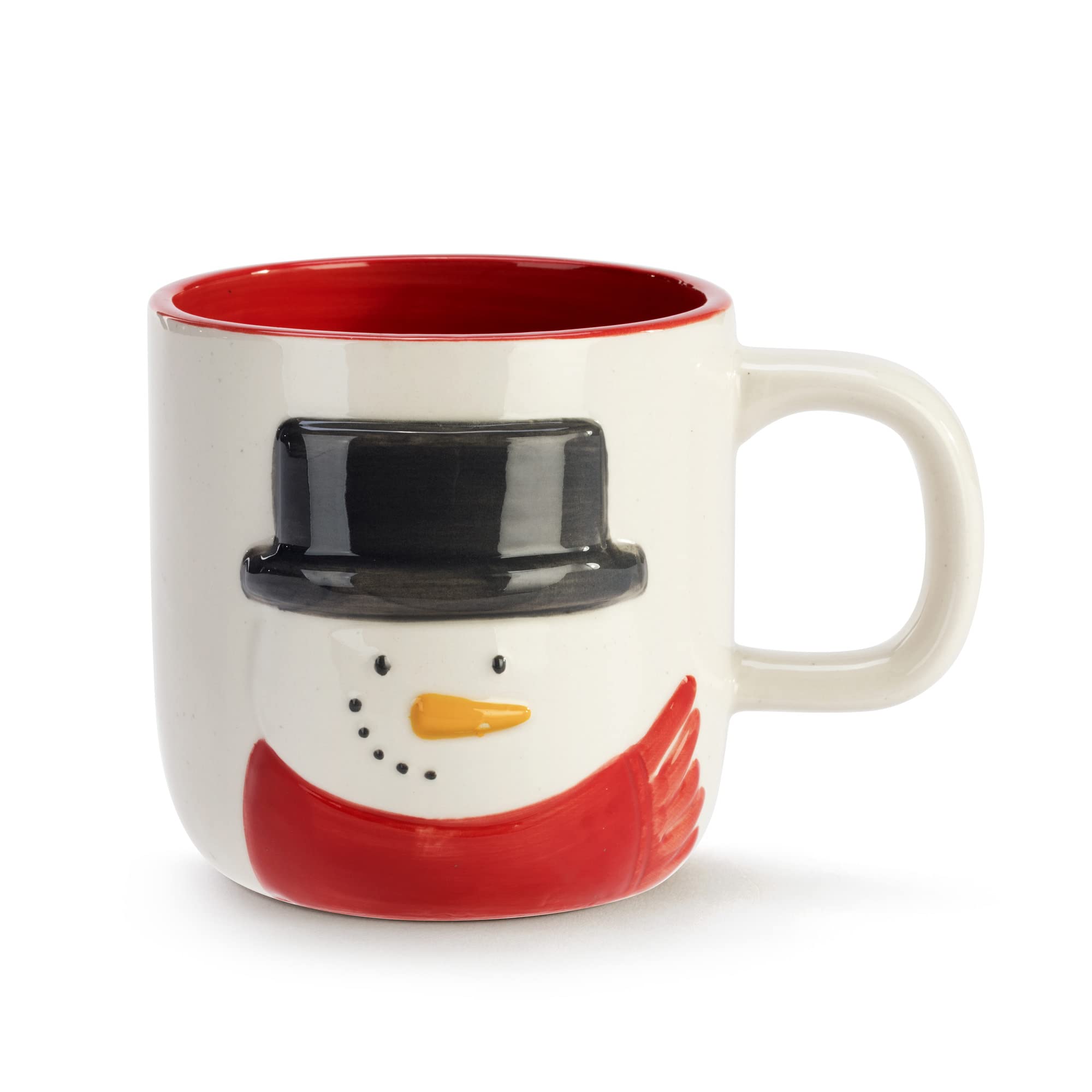 DEMDACO Snow Happy Snowman Black Top Hat 16 ounce Stoneware Christmas Mug