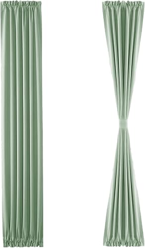 Miniatura 347 de DWCN Cortinas para puerta francesa: cortina térmica con bolsillo para barra para puertas con ventana de cristal, puertas de cocina y patio